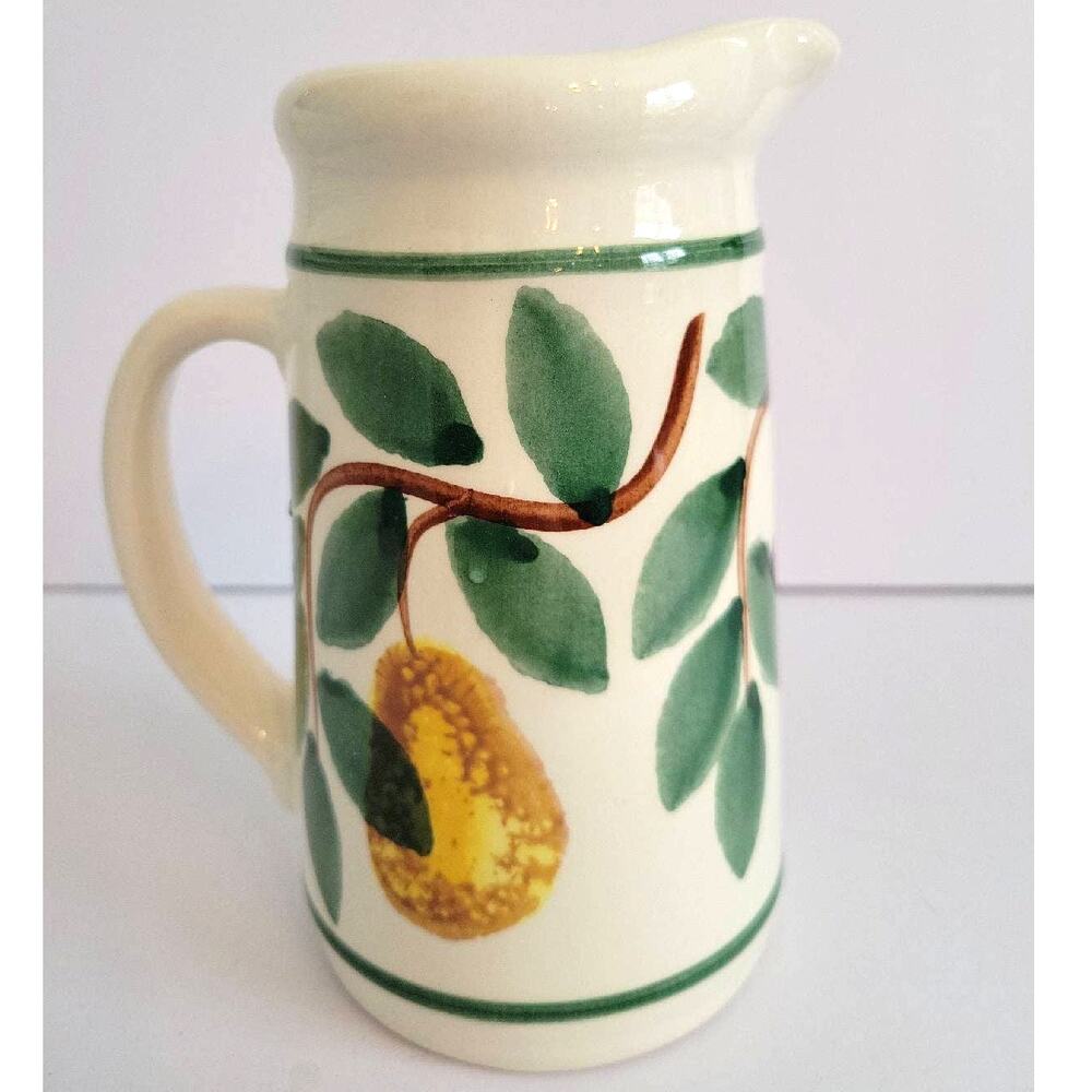 Vintage Crock Shop Pitcher Farmhouse Fruit Santa Ana Ca Pottery Cottagecore 70s